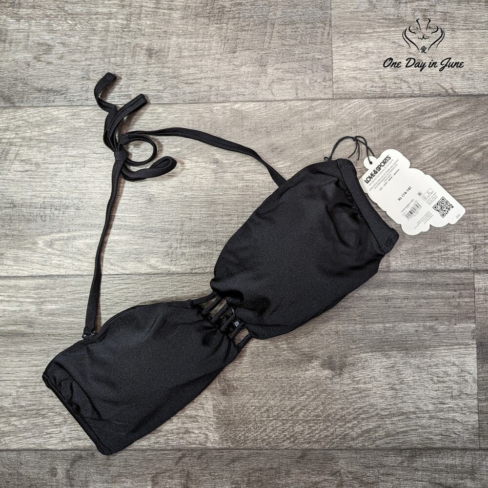 Love & Sports Strappy Bikini Top Size XL